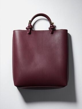H&M Burgundy Bag with Top Handles and Crossbody Strap